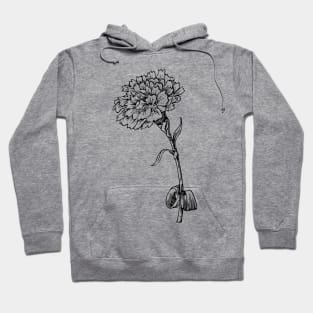 aesthetic minimalist hand drawn flower Hoodie